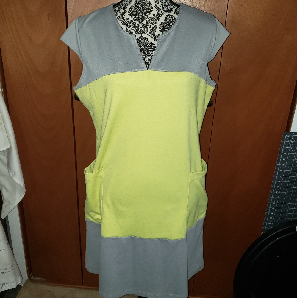 Yellow and grey Shift dress.   15
